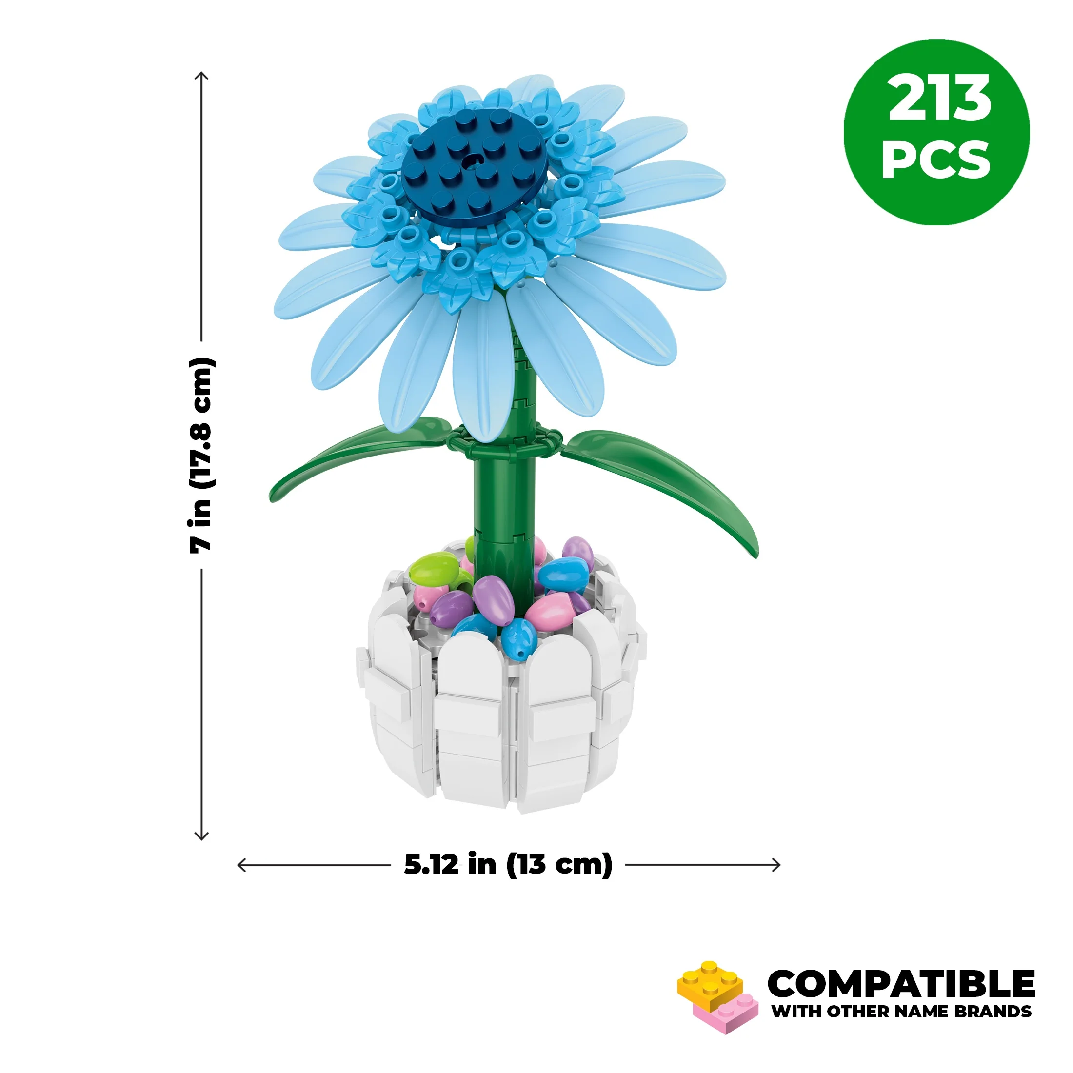 Blue Sunflower in Picket Fence Pot - Image 4