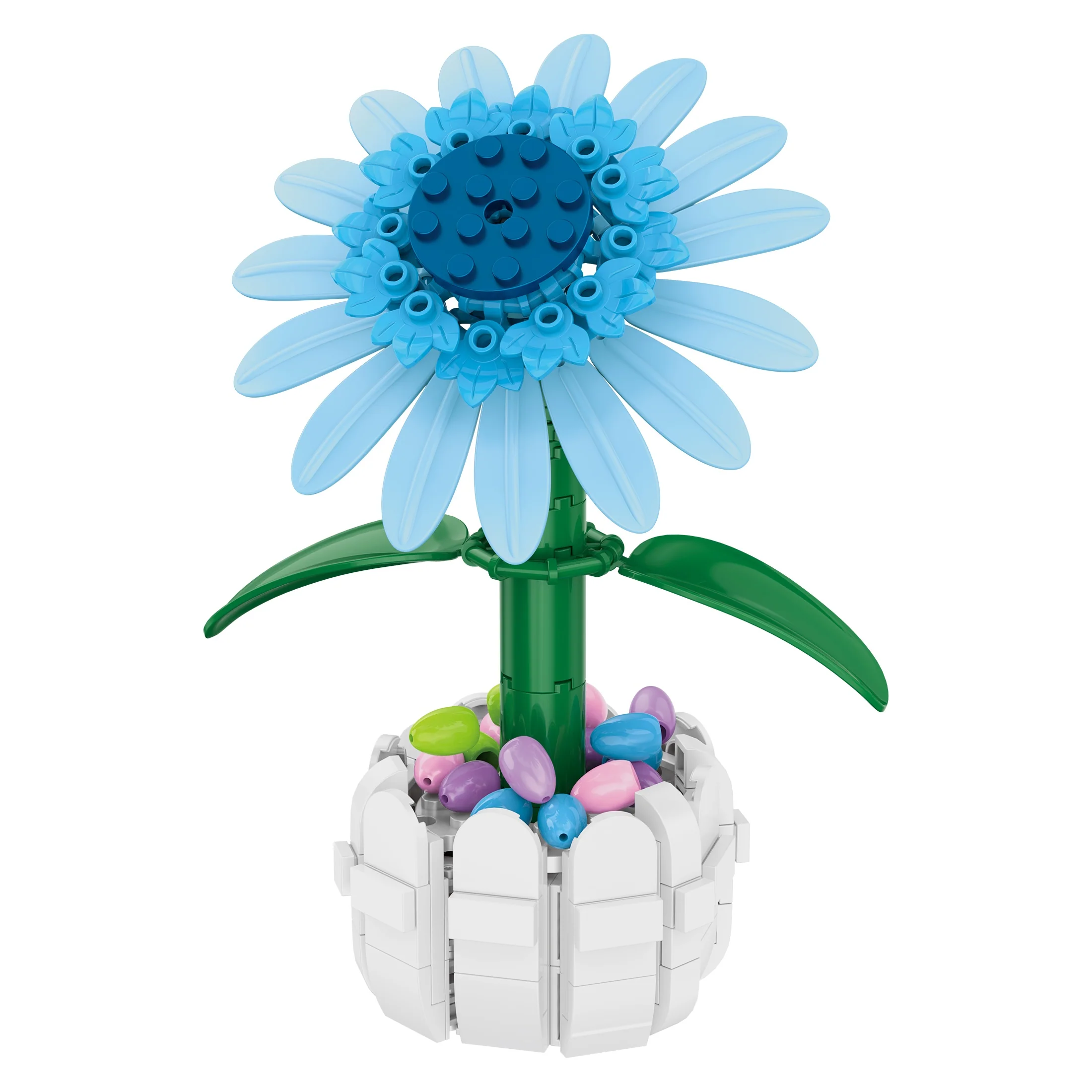 Blue Sunflower in Picket Fence Pot - Image 5