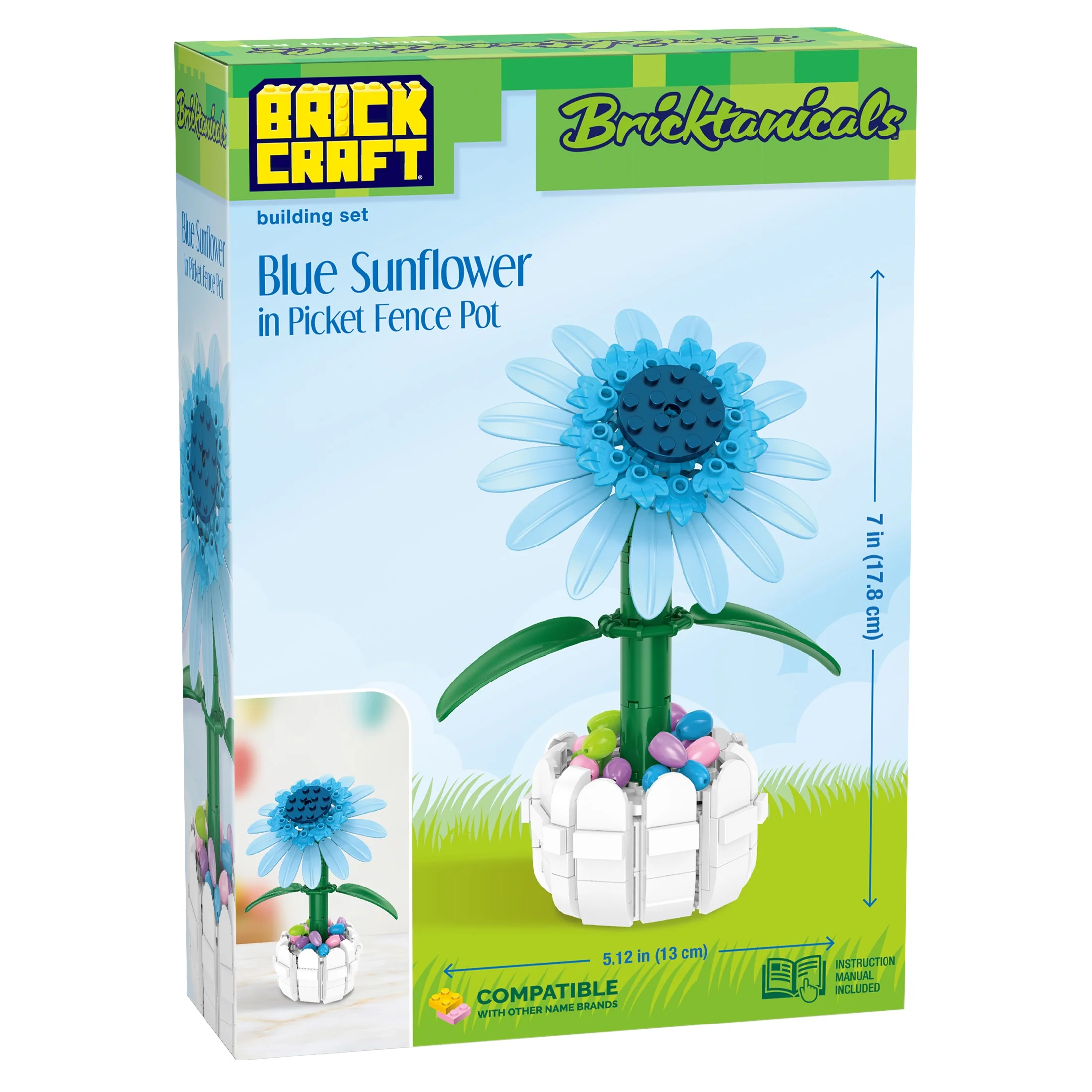 Blue Sunflower in Picket Fence Pot - Image 8