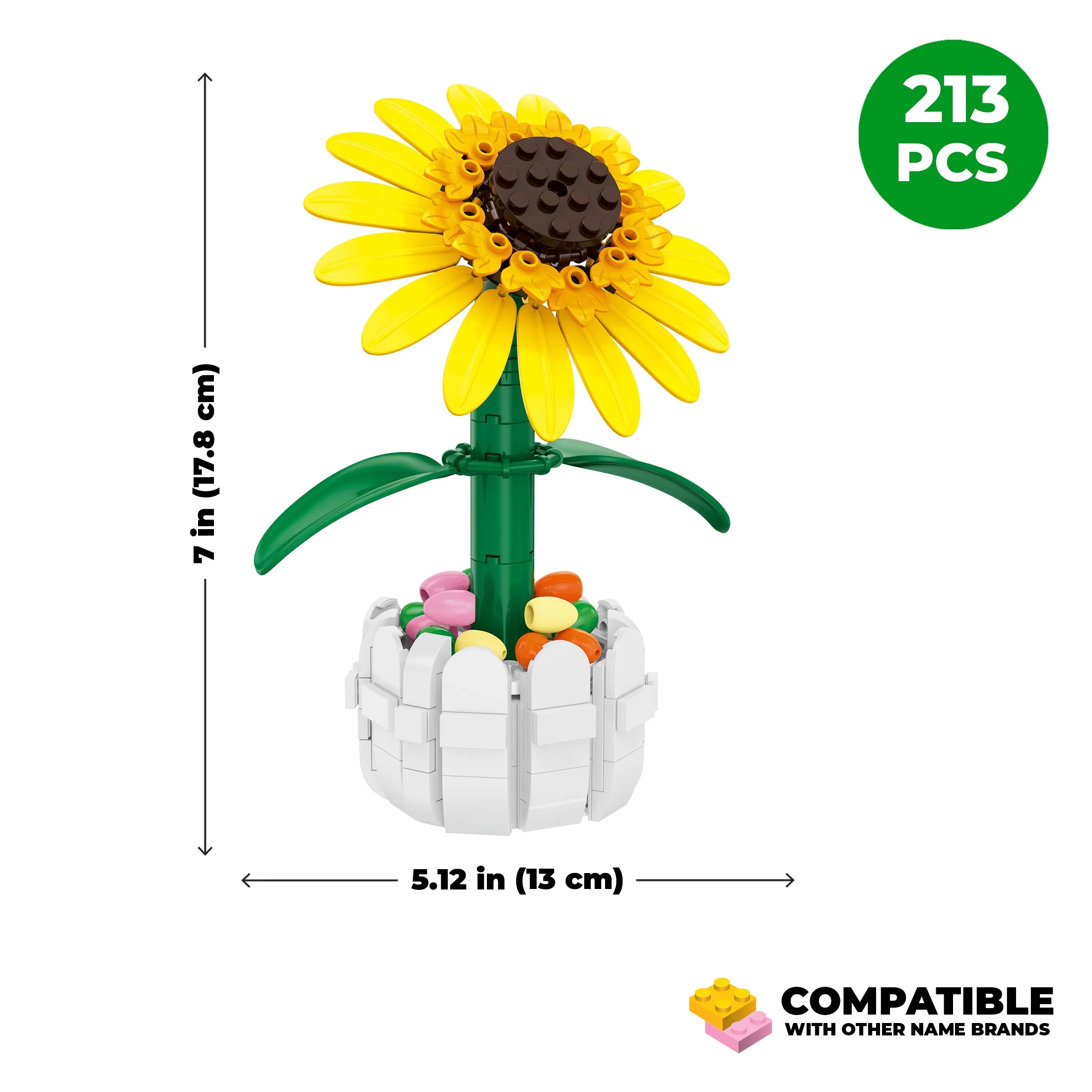Yellow Sunflower in Picket Fence Pot - Image 4