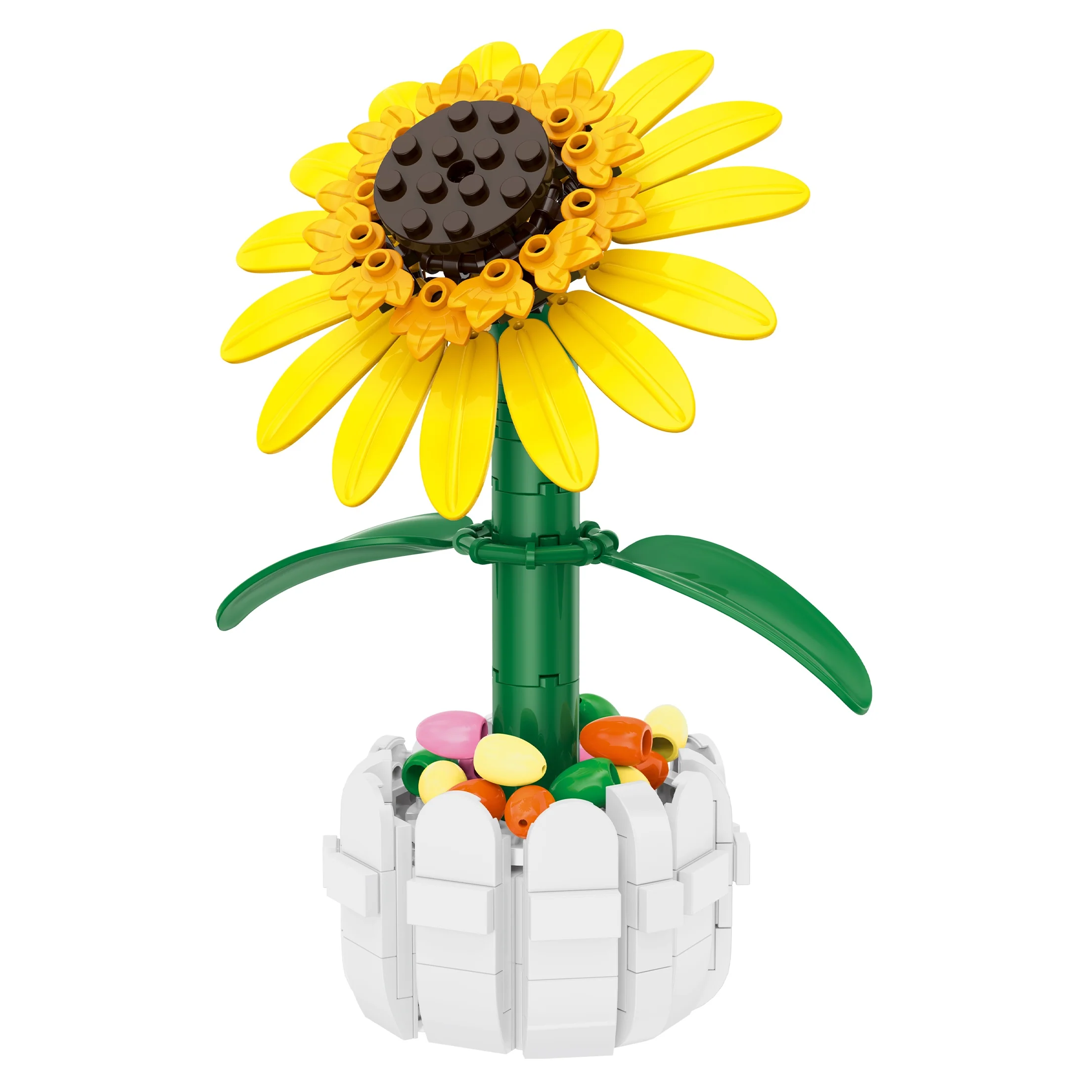 Yellow Sunflower in Picket Fence Pot - Image 5